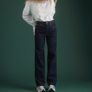 American Eagle Outfitters Premium Dark Blue Stovepipe Jeans